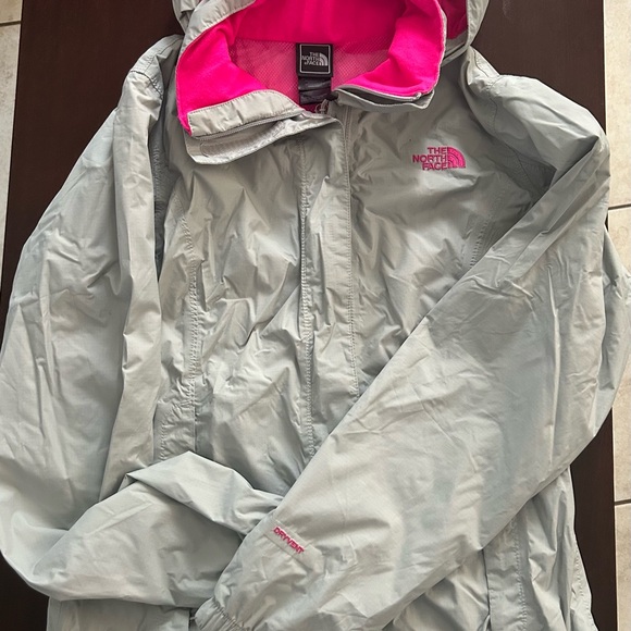 The North Face Women's Light Gray and Pink Ski Jacket - Picture 1 of 2